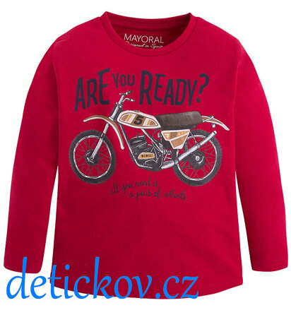 Mayoral mini boy triko ,,Are you ready,, červené