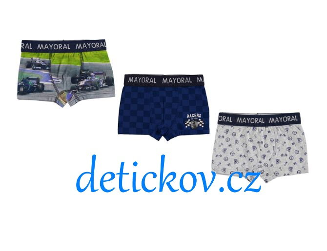 3 pack boxerky Mayoral ,, Formule ,, zeleno-modré