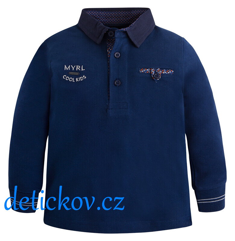 Mayoral mini boy polo s dlouhým rukávem modré ,, Coll kids,,